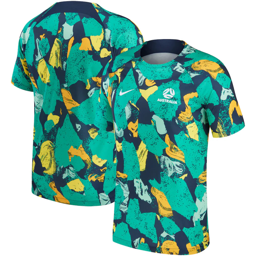 Australia National Team 2025/26 Pre-Match Top - Green/Yellow
