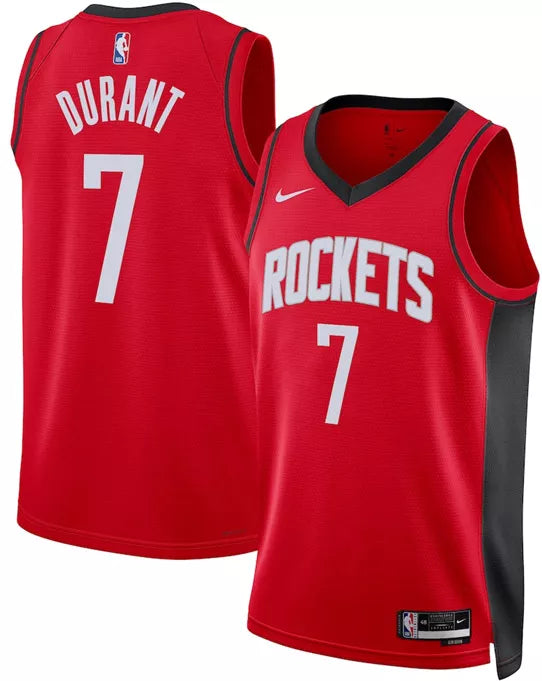Adult Houston Rockets Kevin Durant #7 Red Swingman Icon Jersey