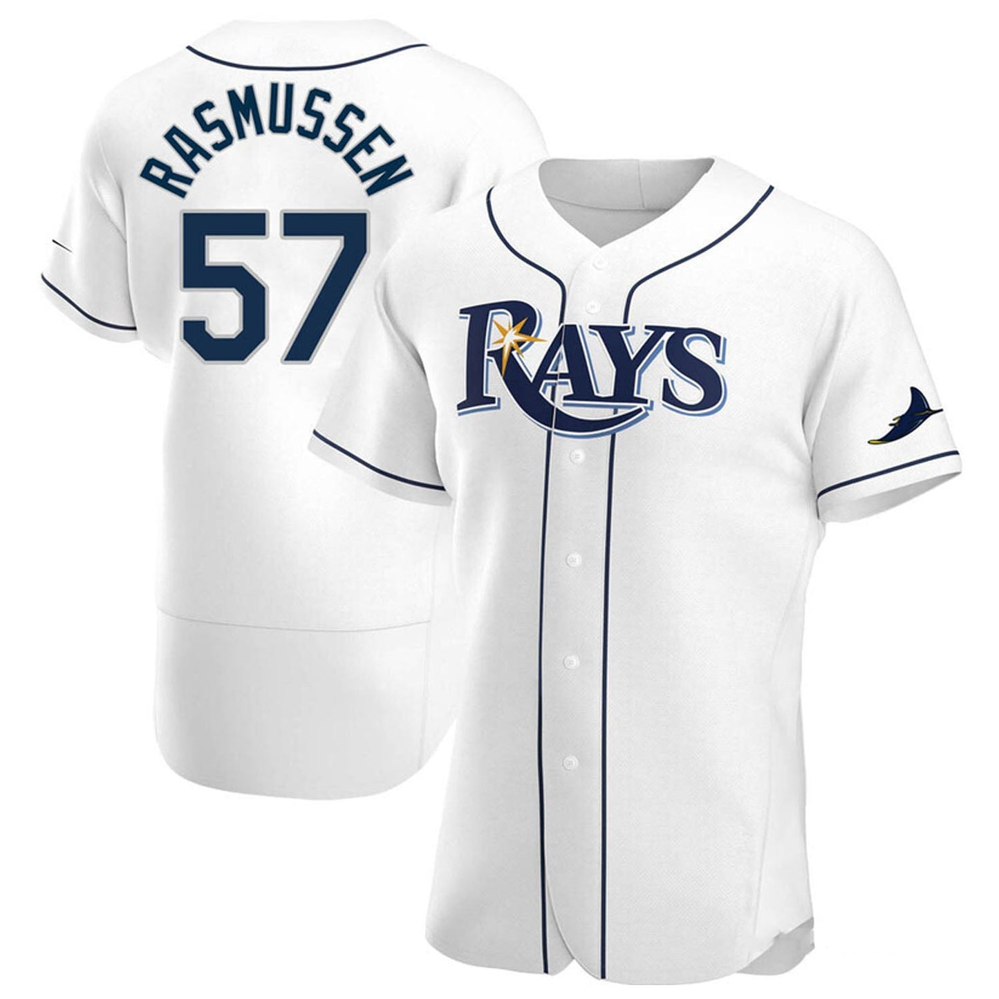 MLB Drew Rasmussen Tampa Bay Rays 57 Jersey