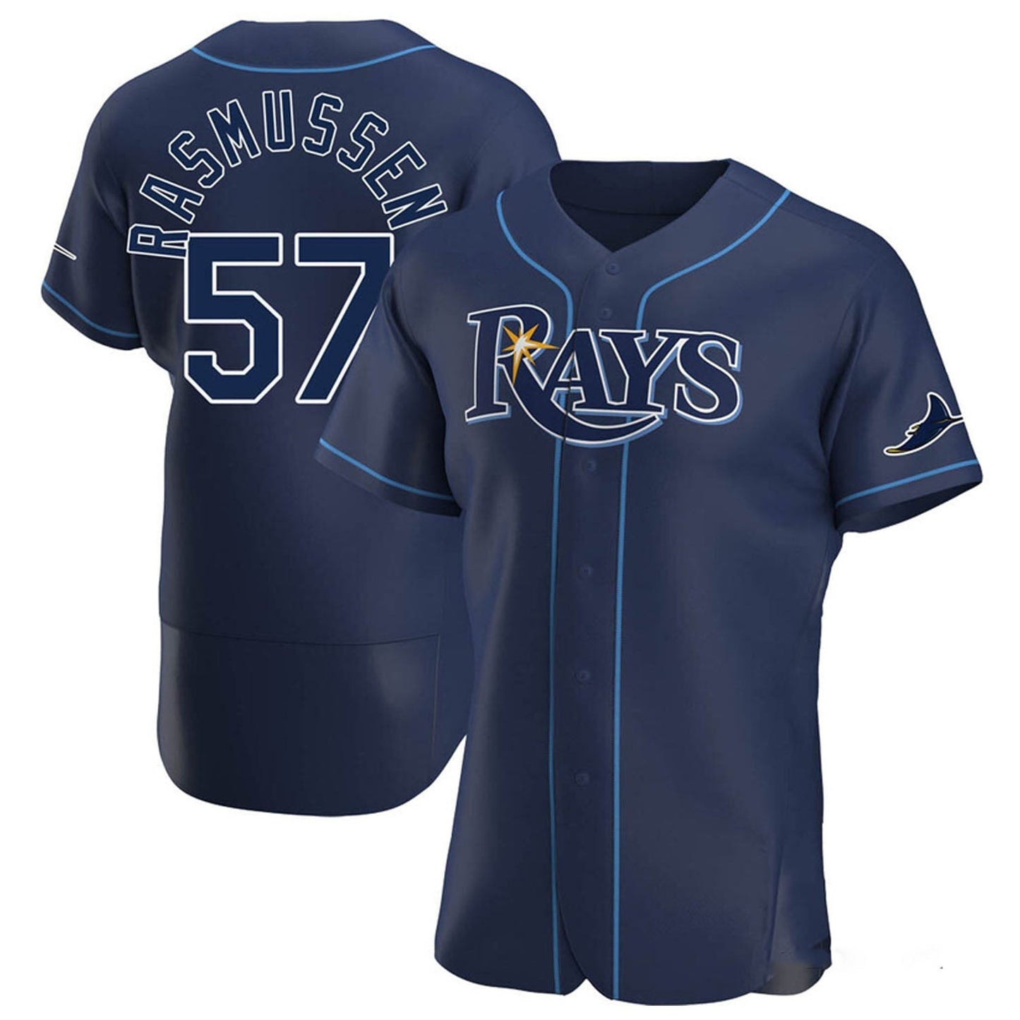 MLB Drew Rasmussen Tampa Bay Rays 57 Jersey