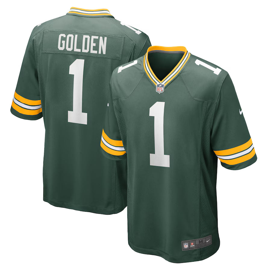 NFL Matthew Golden Green Bay Packers 2025 NFL Draft First Round Pick Game Jersey - Green