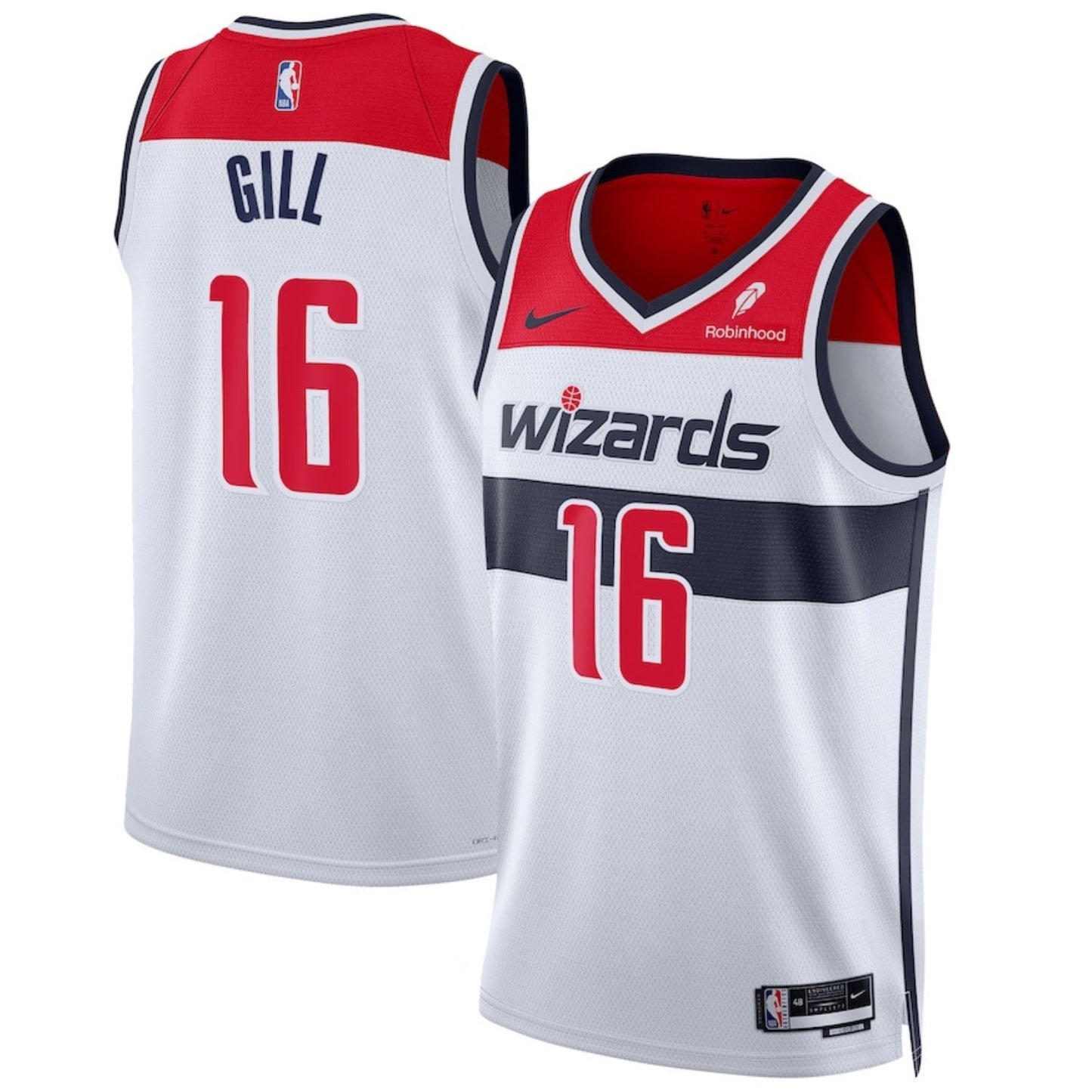 NBA Anthony Gill Washington Wizards 16 Jersey