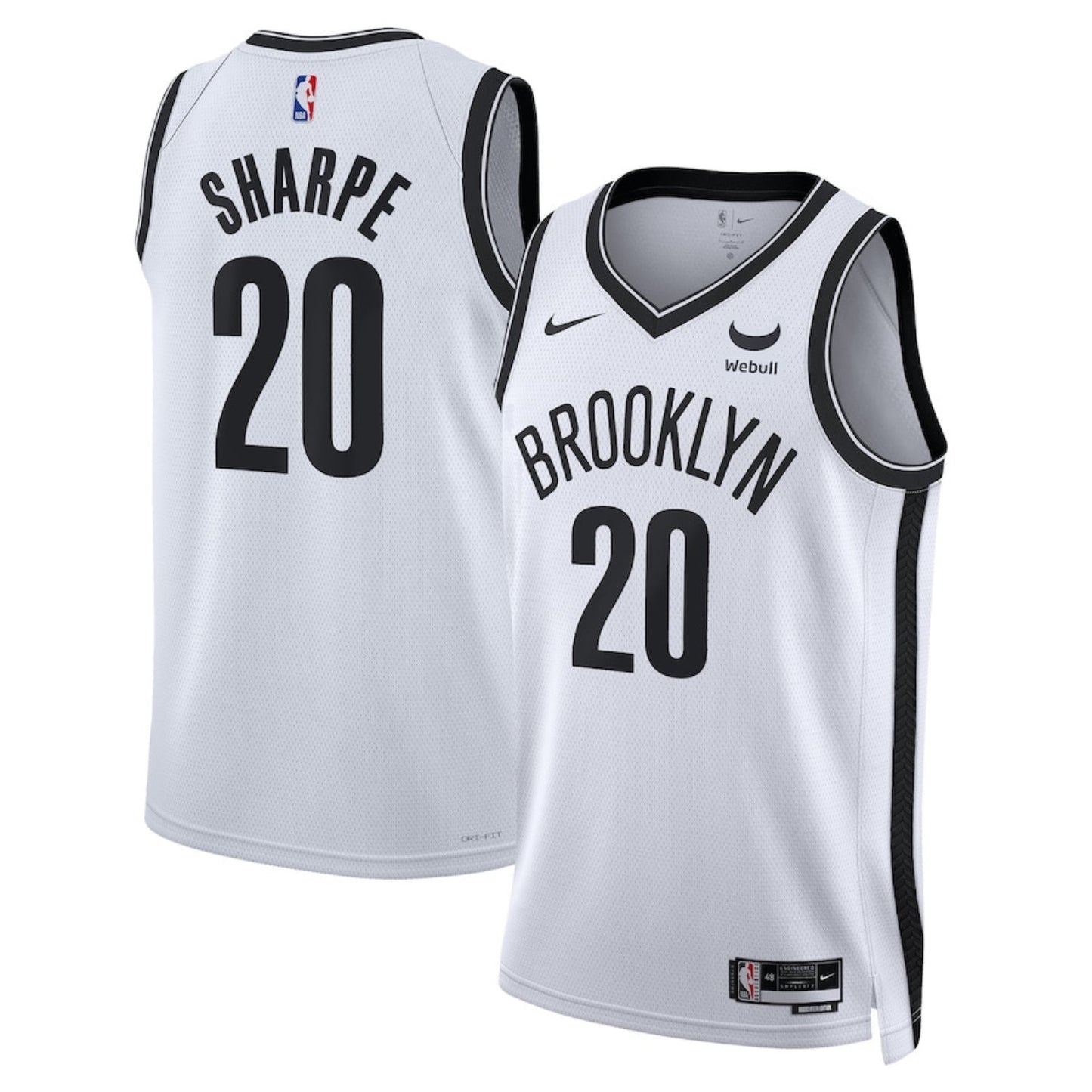 NBA Day'Ron Sharpe Brooklyn Nets 20 Jersey