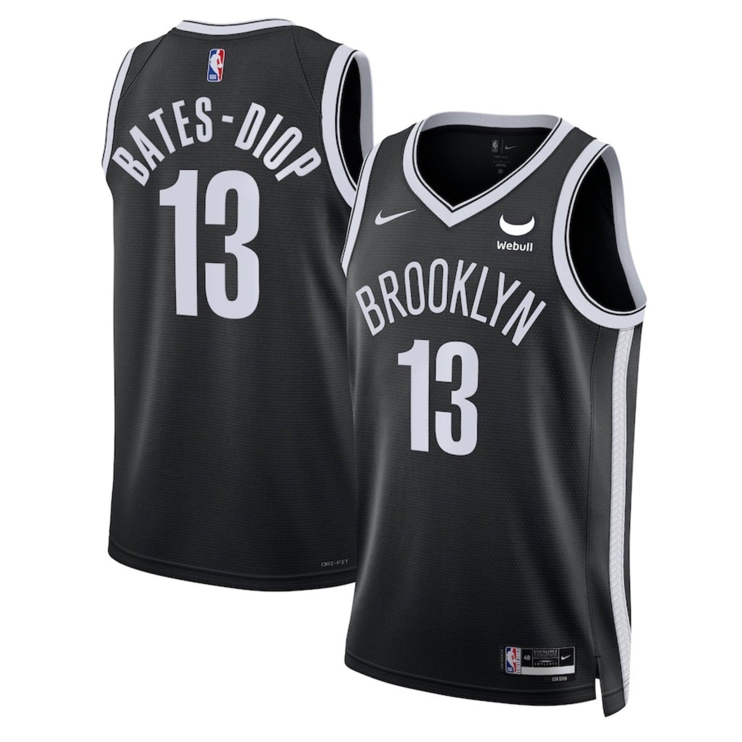 NBA Keita Bates-Diop Brooklyn Nets 13 Jersey