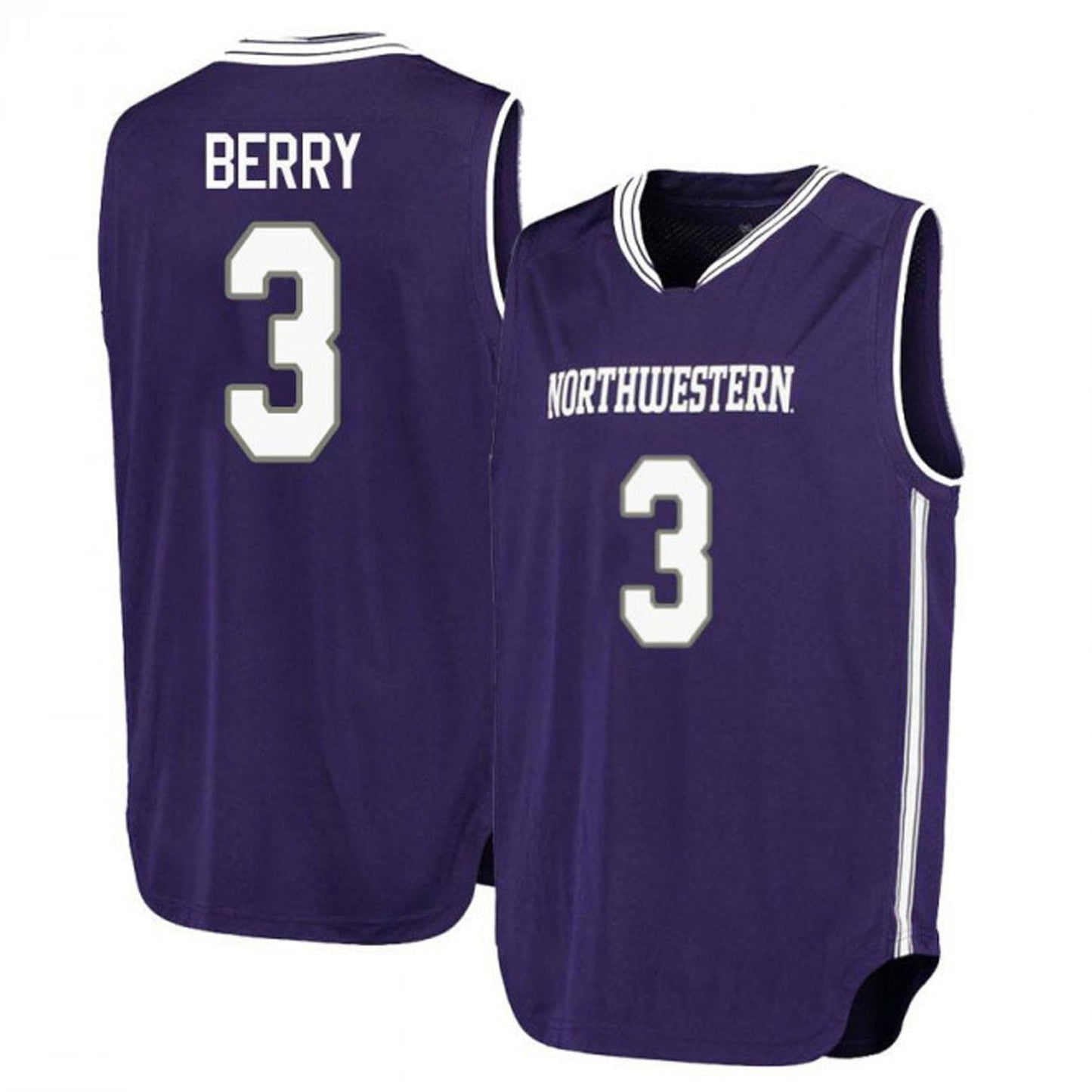 NCAAB Ty Berry Northwestern Wildcats 3 Jersey