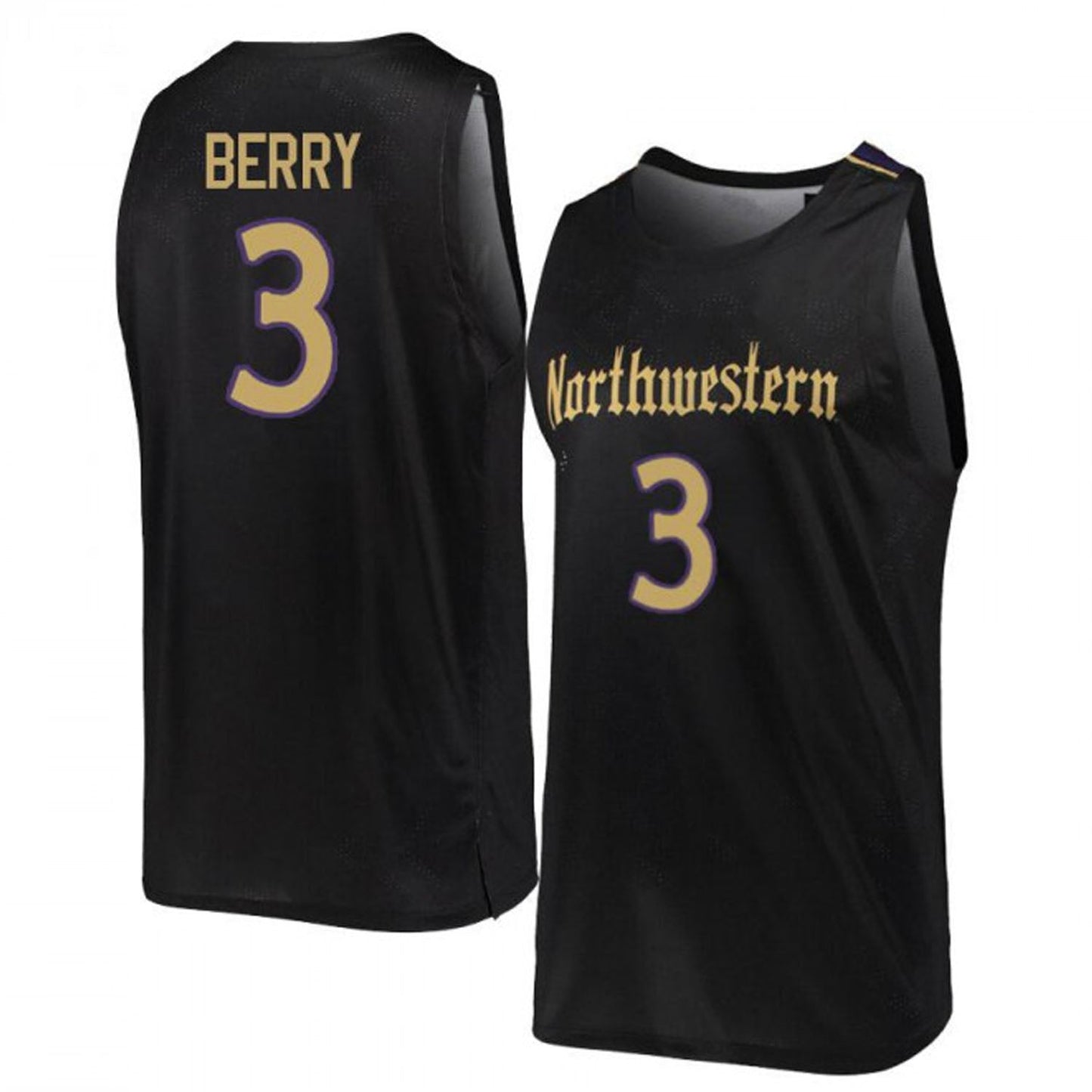 NCAAB Ty Berry Northwestern Wildcats 3 Jersey