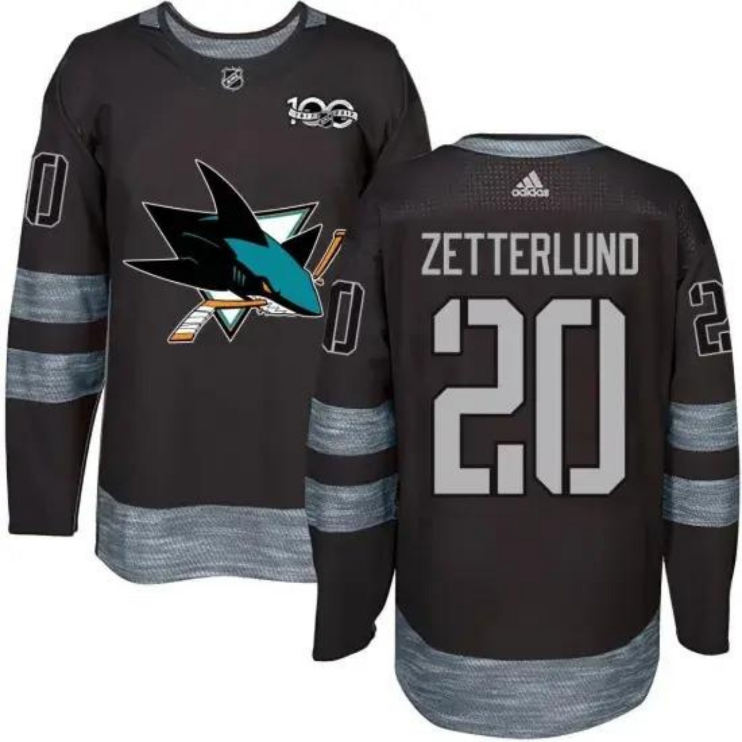 NHL Fabian Zetterlund San Jose Sharks 20 Jersey