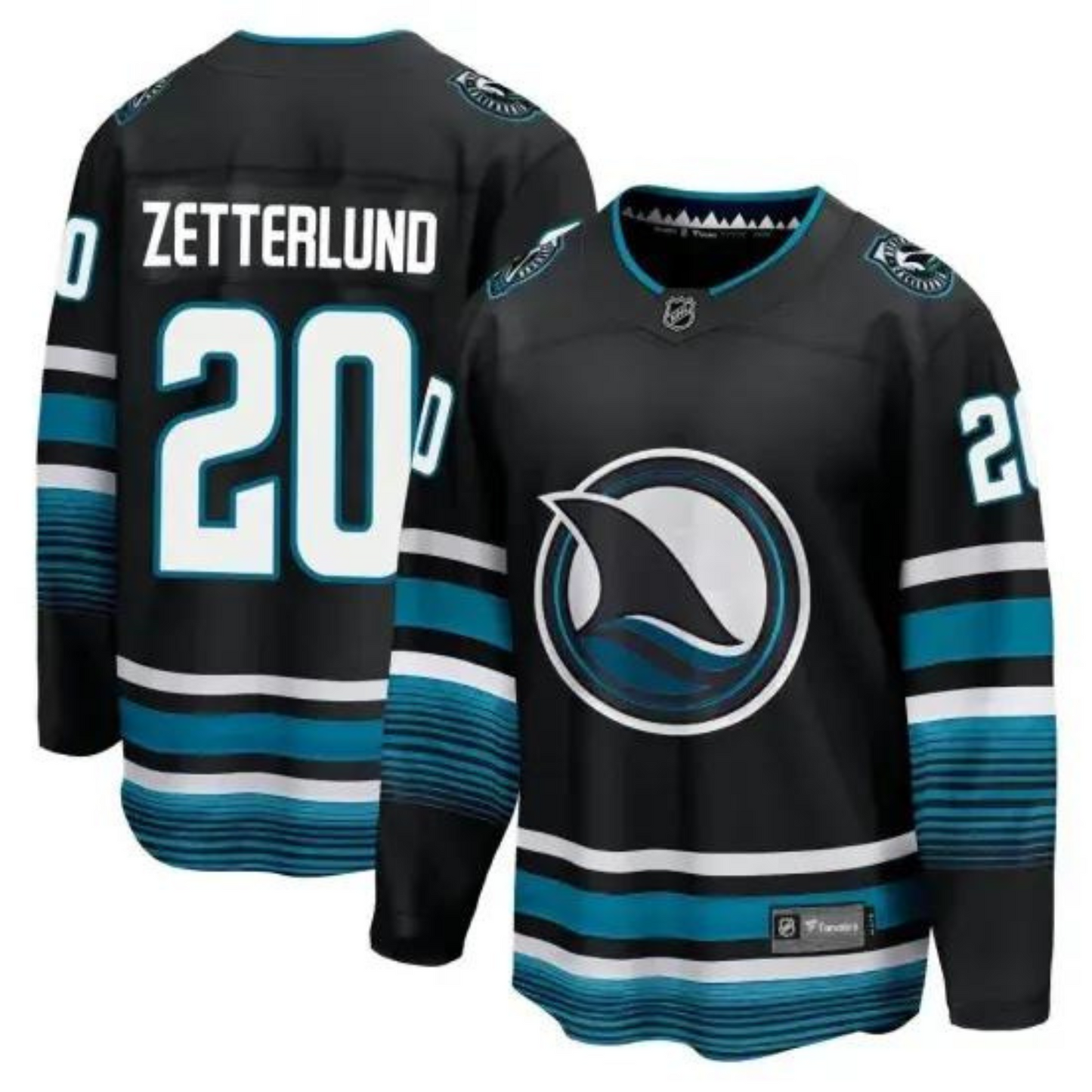 NHL Fabian Zetterlund San Jose Sharks 20 Jersey