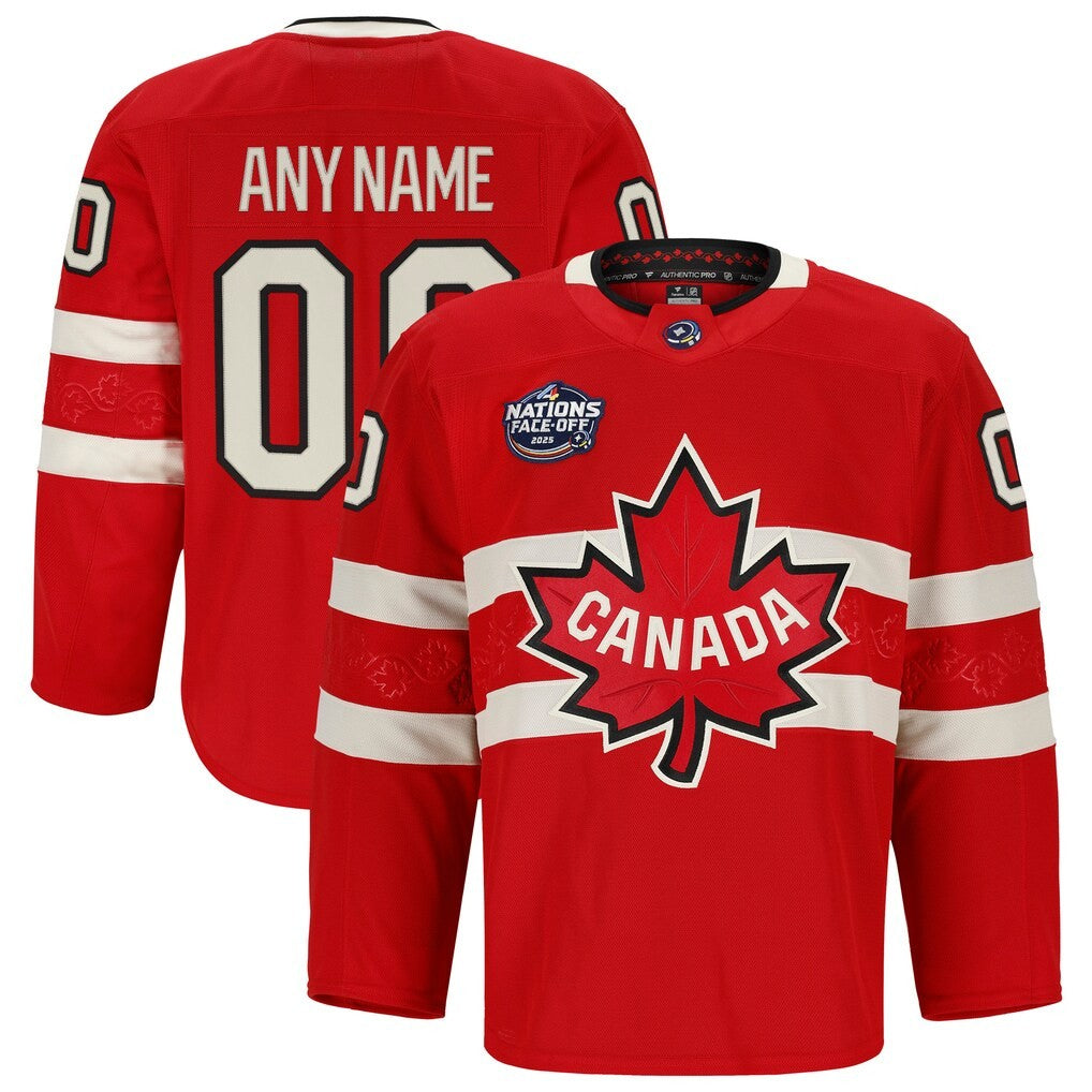 Canada 2025 4 Nations Face-Off Pro Custom Jersey Red