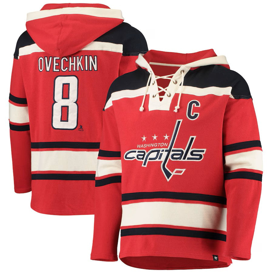 Alexander Ovechkin Washington Capitals '47 Player Name & Number Lacer Pullover Hoodie