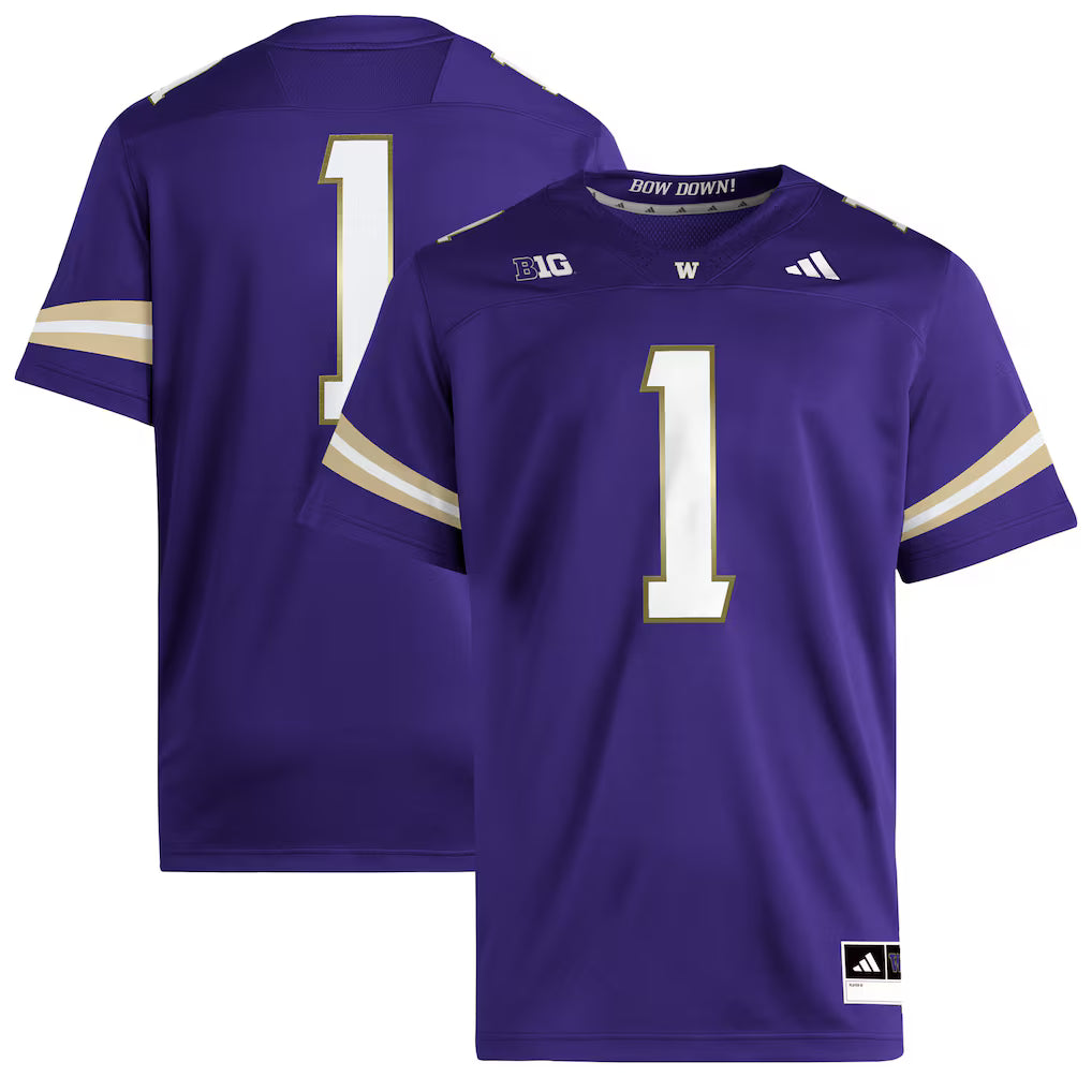 #1 Washington Huskies Premier Jersey - Purple -