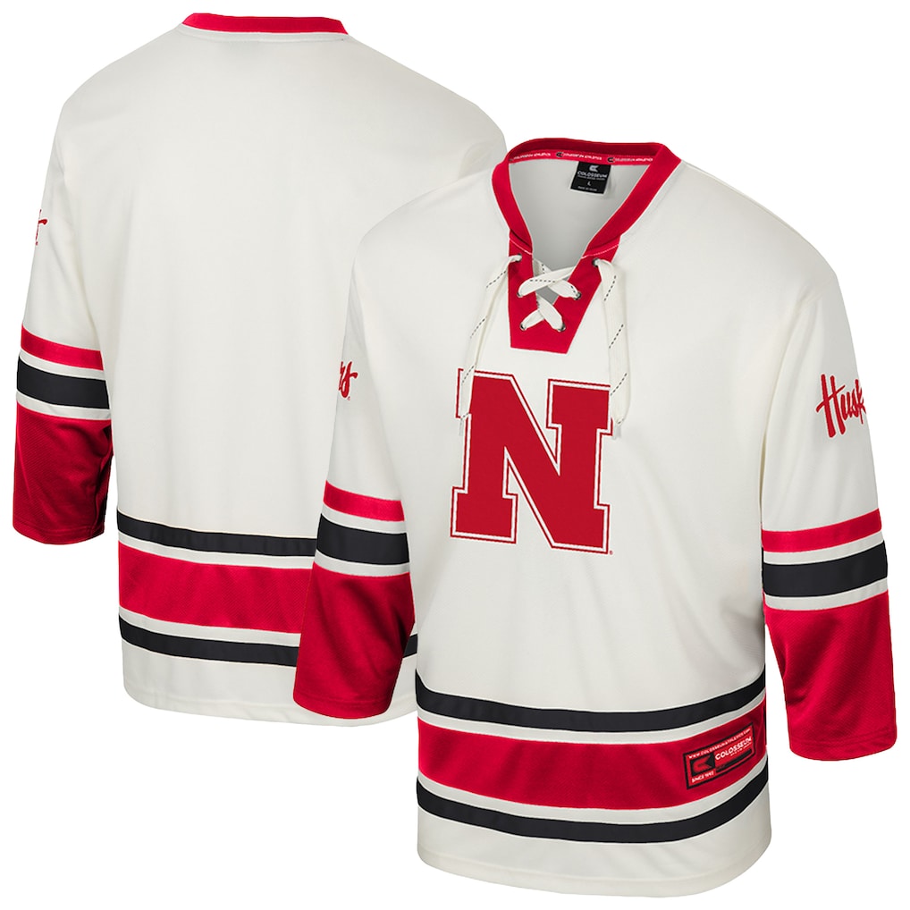 Nebraska Huskers Colosseum Puck Proud Fashion Hockey Jersey - Cream - NCAA
