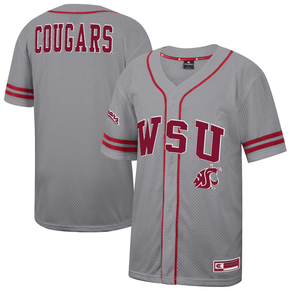 Washington State Cougars Colosseum Free Spirited Baseball Jersey - Gray -