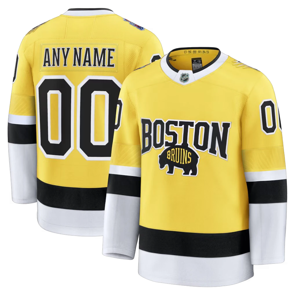 Boston Bruins 2026 Stadium Series Premium Custom Jersey in gold