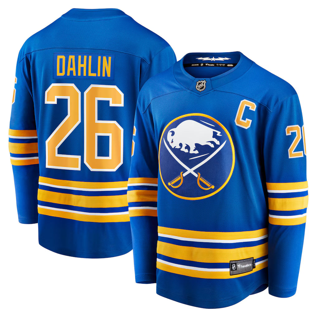 Rasmus Dahlin Buffalo Sabres Home Captain Patch Breakaway Jersey - Royal