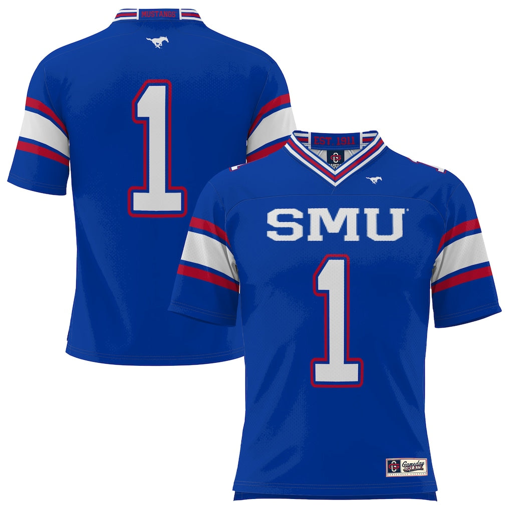 #1 SMU Mustangs GameDay Greats Endzone Football Jersey - Royal -