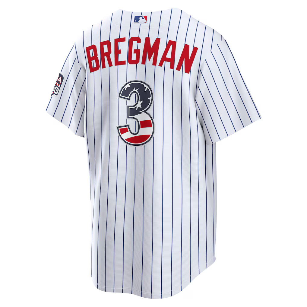 Alex Bregman Chicago Cubs USA 250 Fourth of July Home Baseball Jersey – White