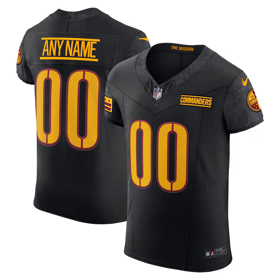 Washington Commanders Alternate Vapor F.U.S.E. Elite Custom Jersey - Black -NFL