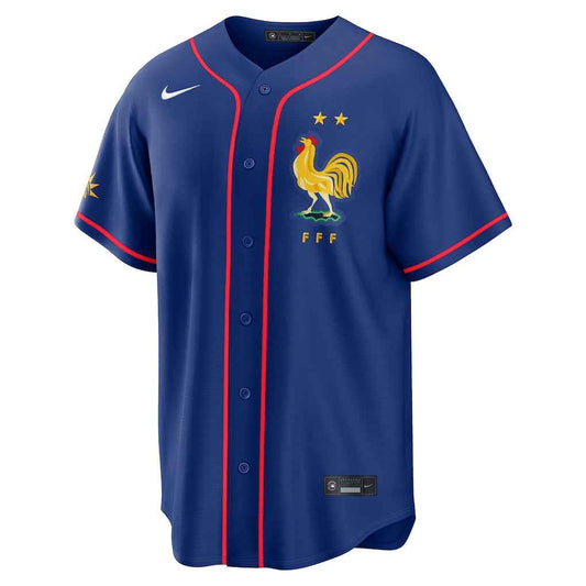 France National Baseball Team Stadium Replica Jersey - Blue