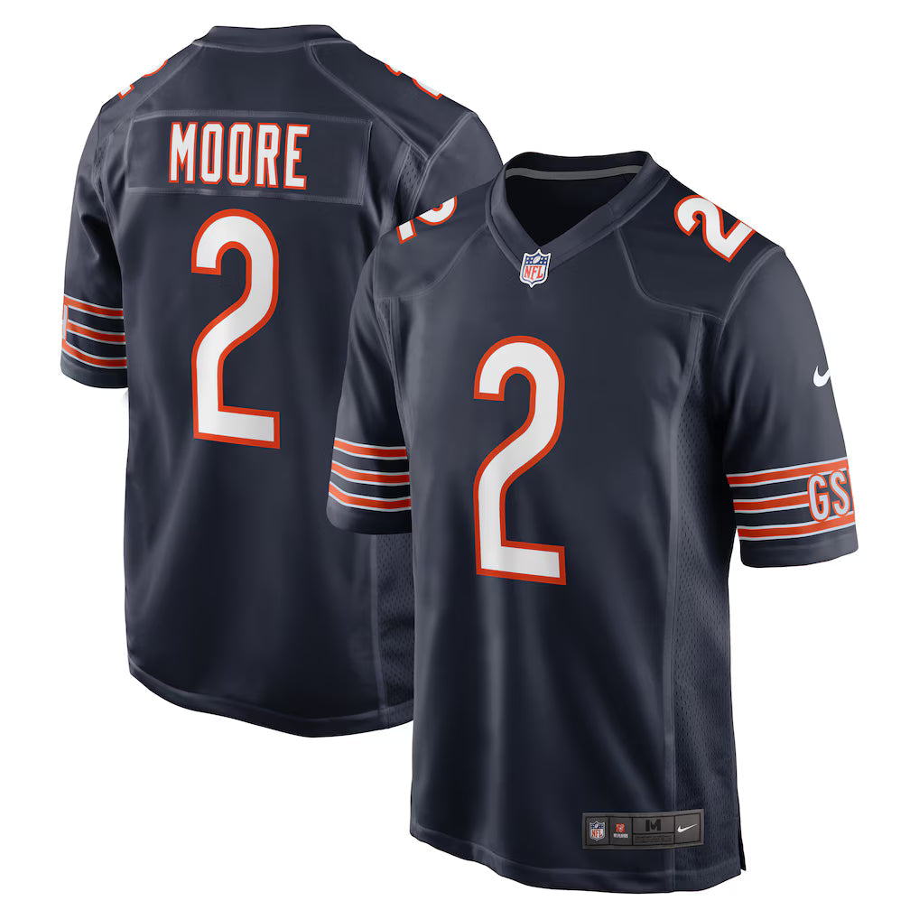 DJ Moore #2 Chicago Bears Football Jersey - Navy