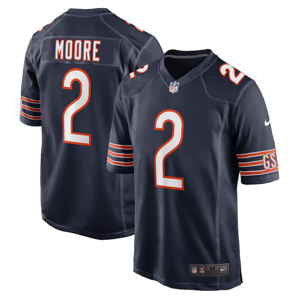 DJ Moore #2 Chicago Bears Football Jersey - Navy