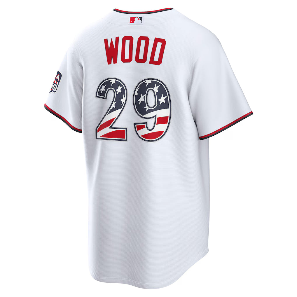 James Wood #29 Washington Nationals USA 250 Fourth of July Home Baseball Jersey – White