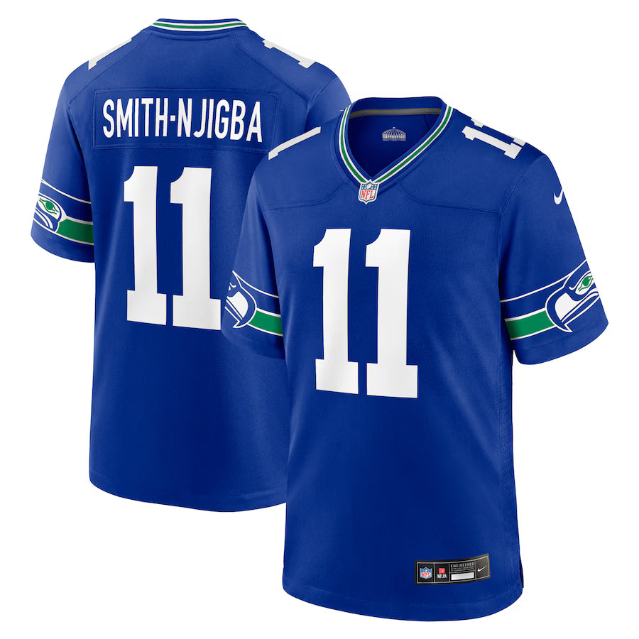 Jaxon Smith-Njigba Seattle Seahawks Throwback Player Game Jersey - Royal - NFL