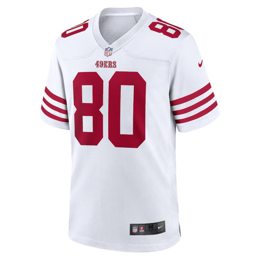Jerry Rice #80 San Francisco 49ers Red Football Fan Jersey - White