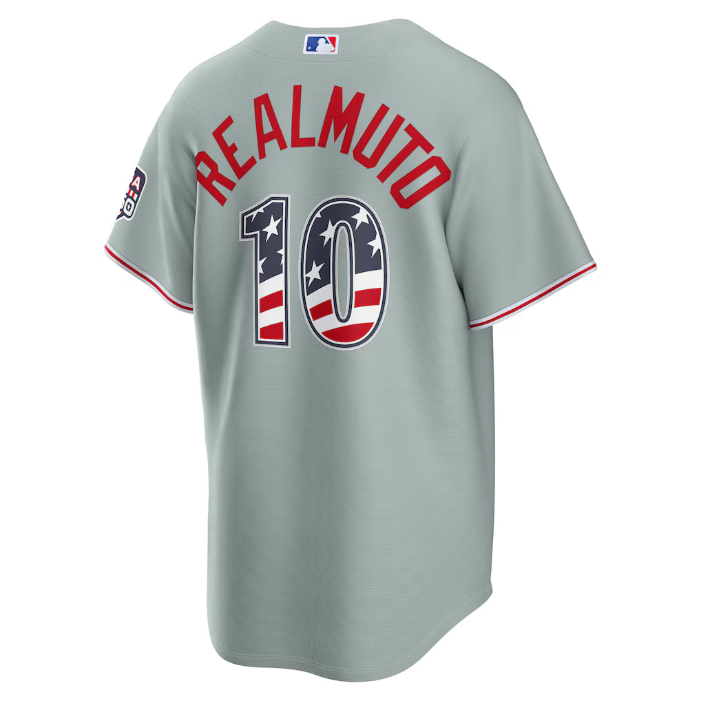 J.T. Realmuto Philadelphia Phillies USA 250 Fourth of July Road Baseball Jersey – Gray (Copy)