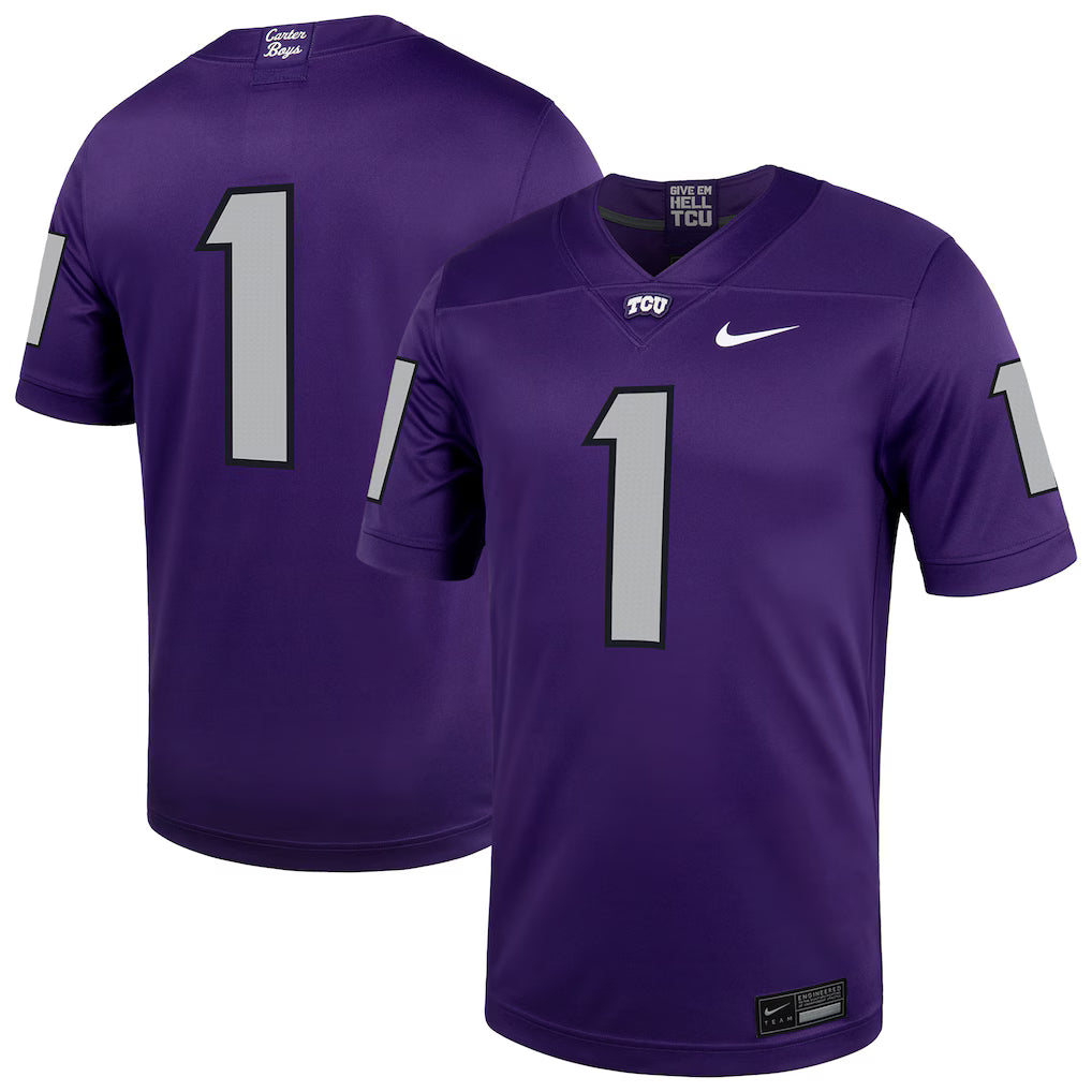 #1 TCU Horned Frogs Untouchable Football Jersey – Purple -