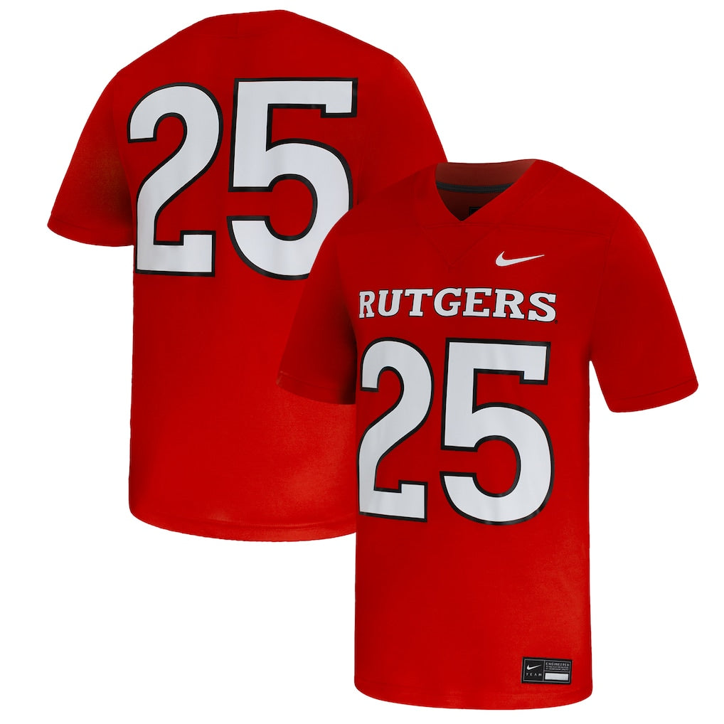 #25 Rutgers Scarlet Knights Game Jersey - Scarlet -
