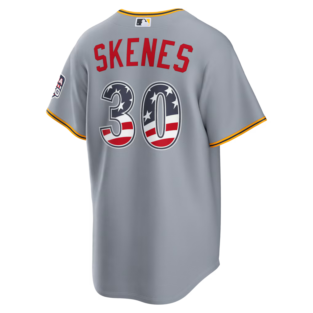 Paul Skenes Pittsburgh Pirates USA 250 Fourth of July Road Baseball Jersey – Gray