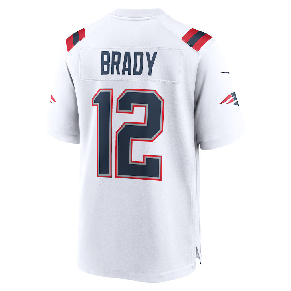 Tom Brady #12 New England Custom Name & Number Football Fan Jersey - White