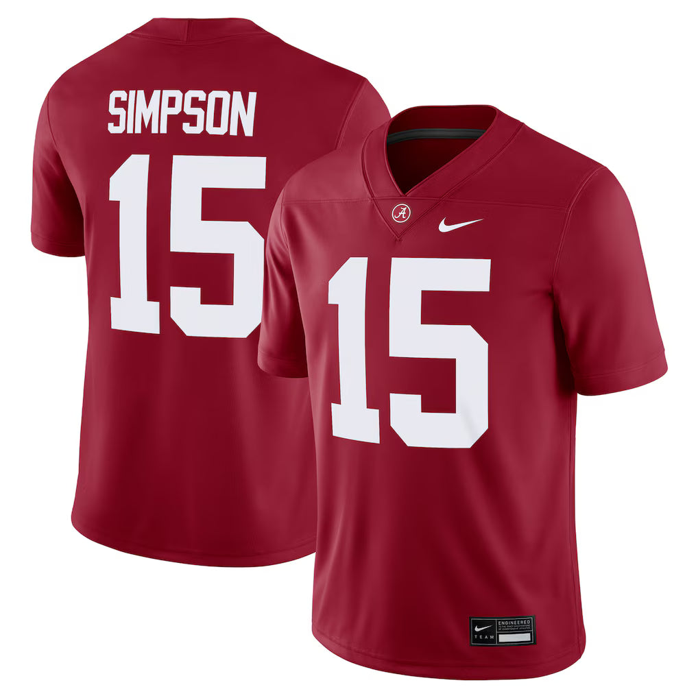 Ty Simpson Alabama Crimson Tide NIL Football Game Jersey - Crimson - NCAA