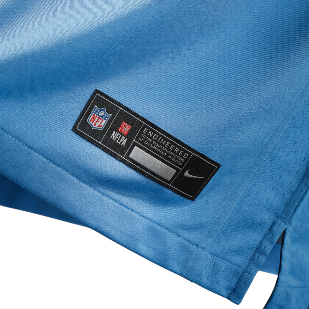 Sports Jersey Direct Cameron Ward Tennessee Titans light blue game jersey with NFLPA tag and mesh panels.
