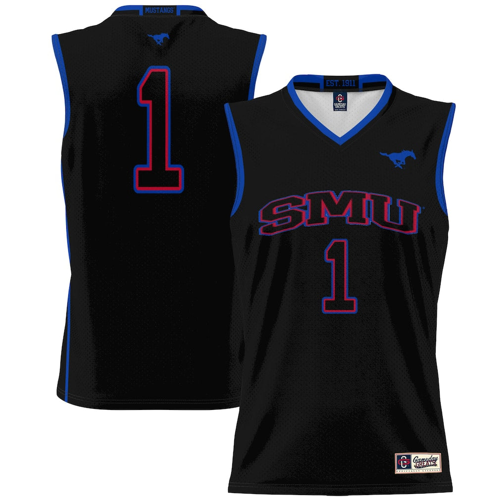#1 SMU Mustangs GameDay Greats Lightweight Basketball Jersey - Black -