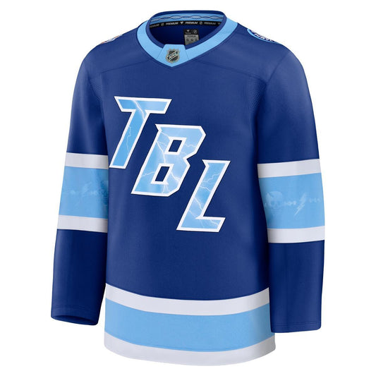 Front view of Tampa Bay Lightning 2026 Stadium Series premium jersey