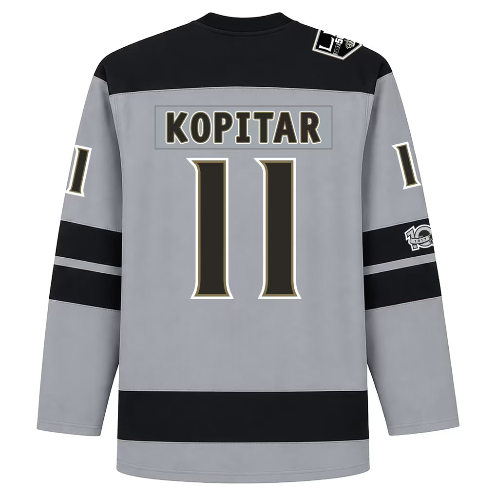 Anze Kopitar #11 Los Angeles Kings Grey Hockey Jersey – Captain Edition