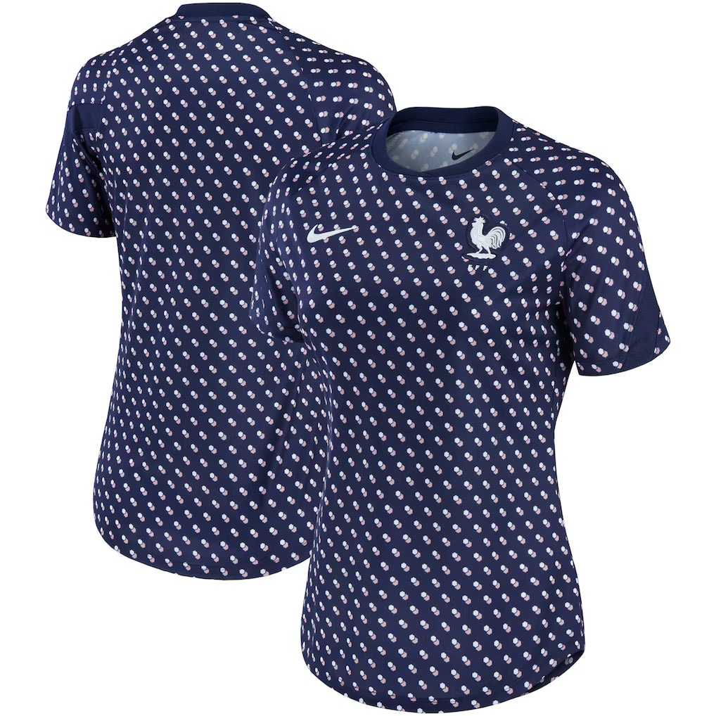 France National Team Women's 2025/26 Pre-Match Home Performance Top - Navy