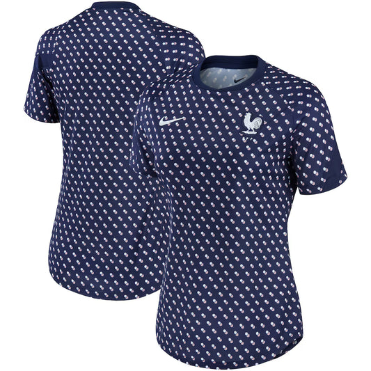 France National Team Women's 2025/26 Pre-Match Home Performance Top - Navy