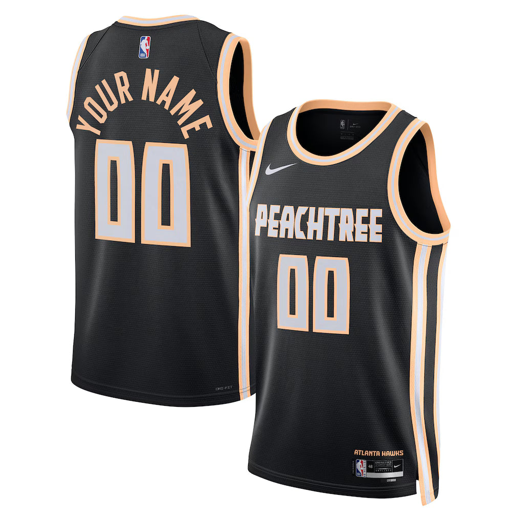 Atlanta Hawks 2025/26 City Edition Swingman Custom Jersey - Black