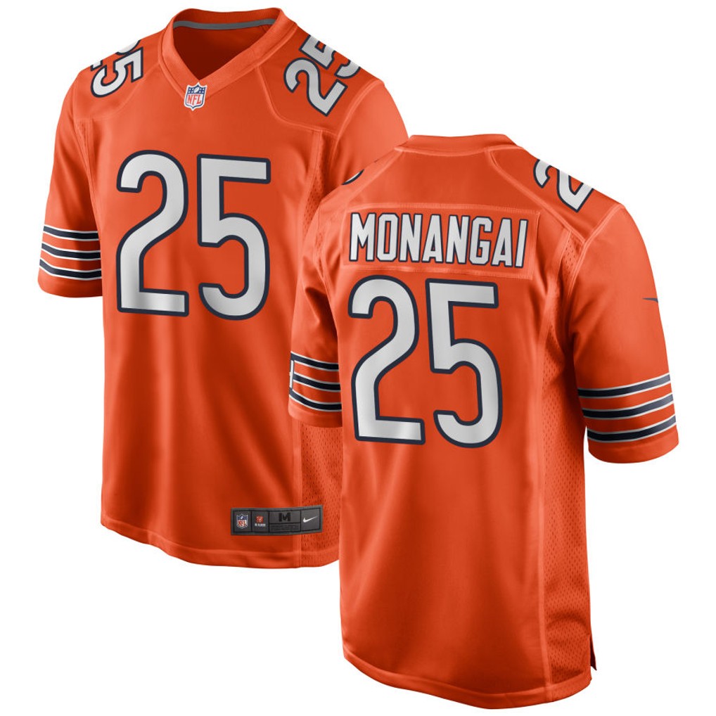Kyle Monangai #25 Chicago Bears Football Jersey - Orange
