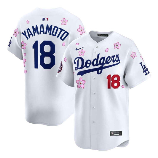 Yoshinobu Yamamoto #18 Los Angeles Dodgers Baseball Jersey – White