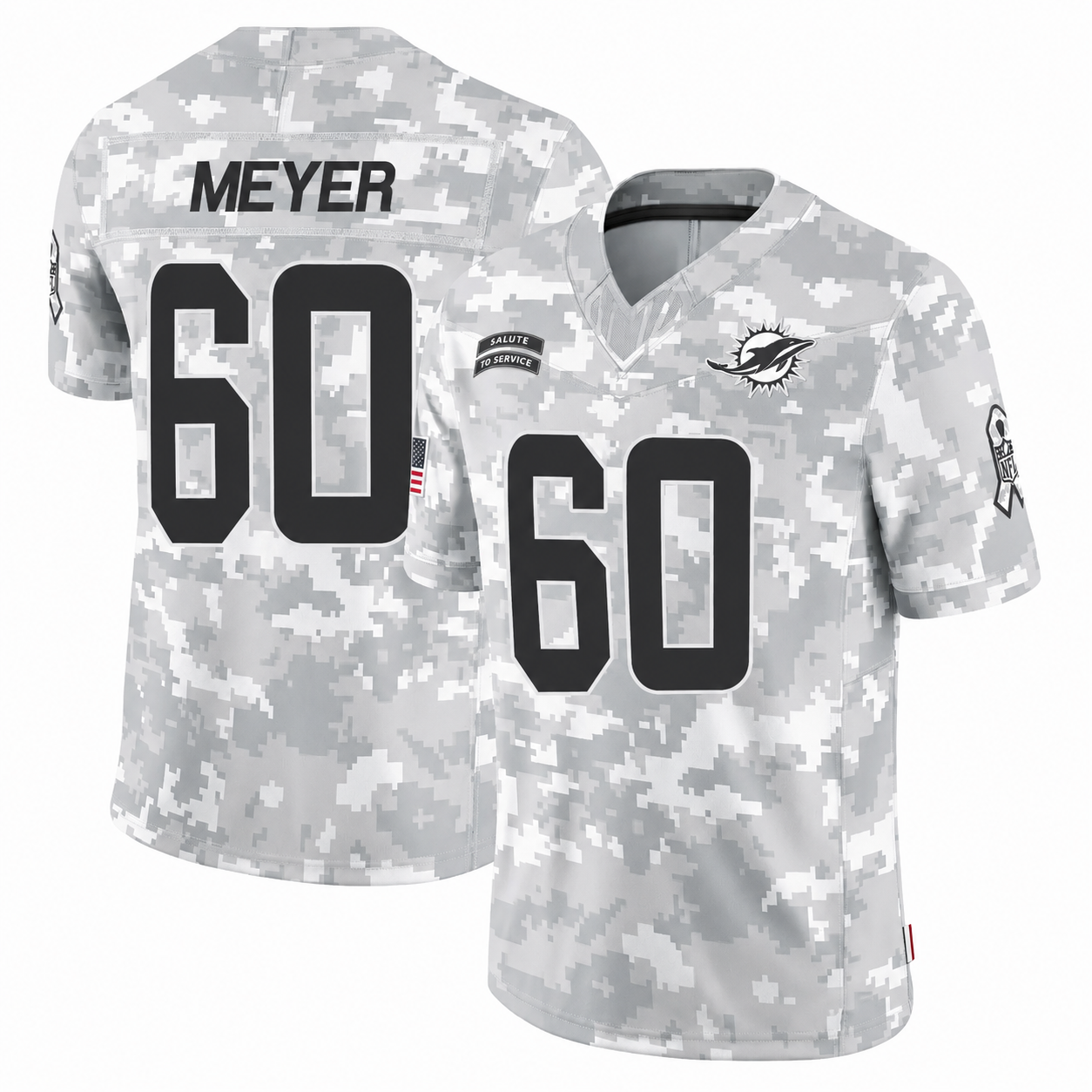 Andrew Meyer Men's Limited Arctic Camo Miami Dolphins #60 Jersey
