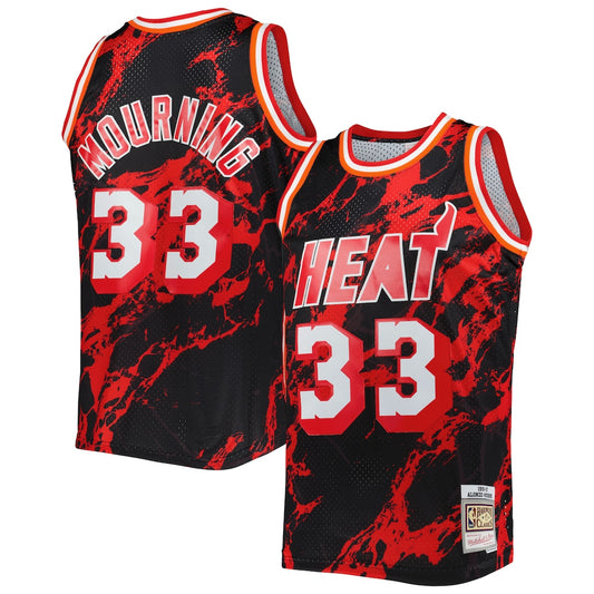 Alonzo Mourning Miami Heat Mitchell & Ness 2025/26 Hardwood Classics Marble Swingman Jersey - Black