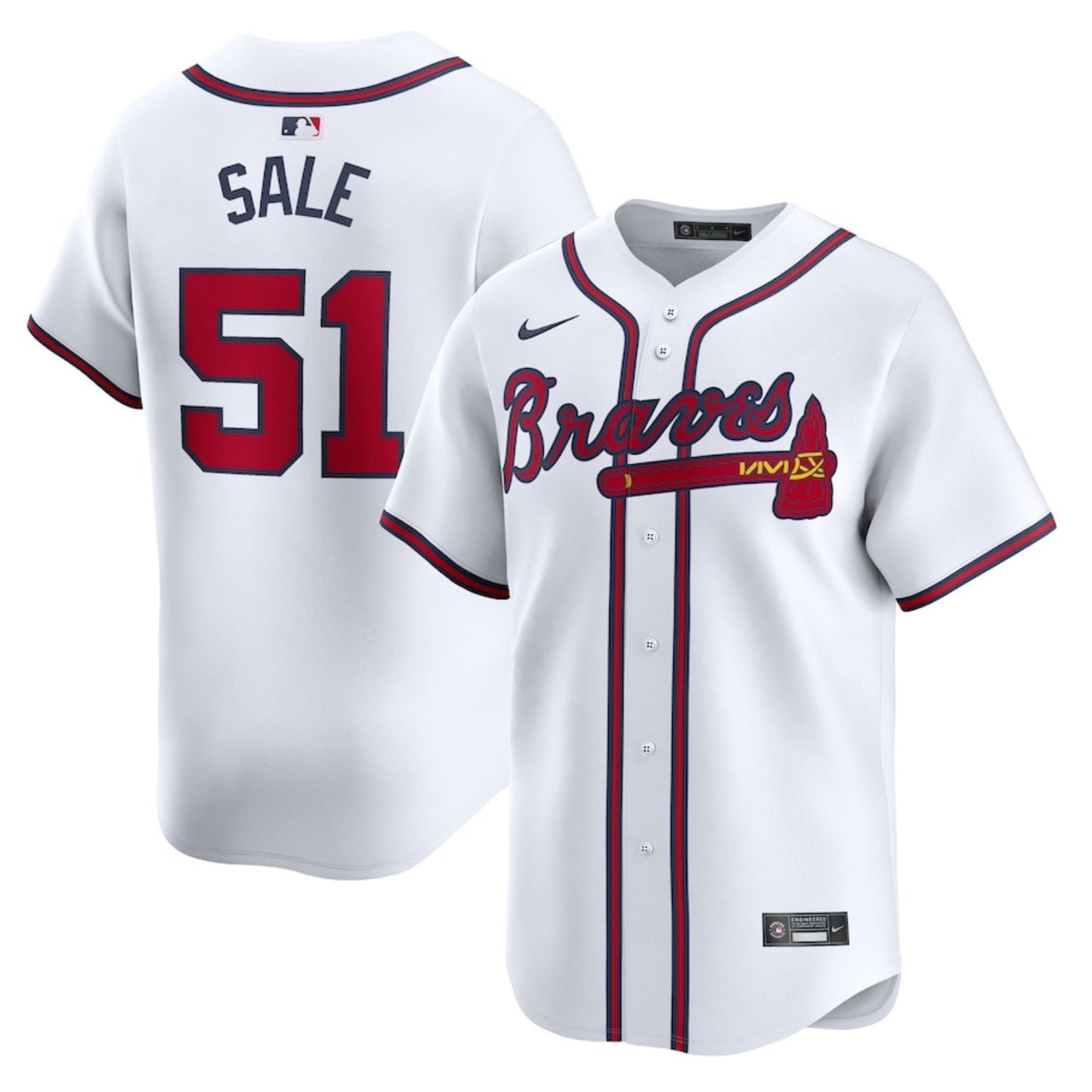 Chris Sale Alatana Braves MLB 51 Jersey