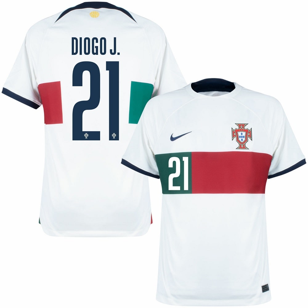 Back view of Diogo Jota Portugal 21 FIFA World Cup jersey