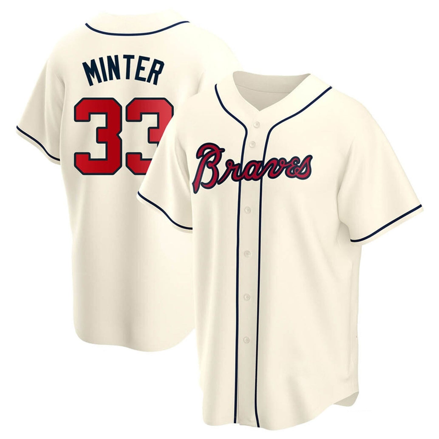 MLB A.J. Minter Atlanta Braves 33 Jersey