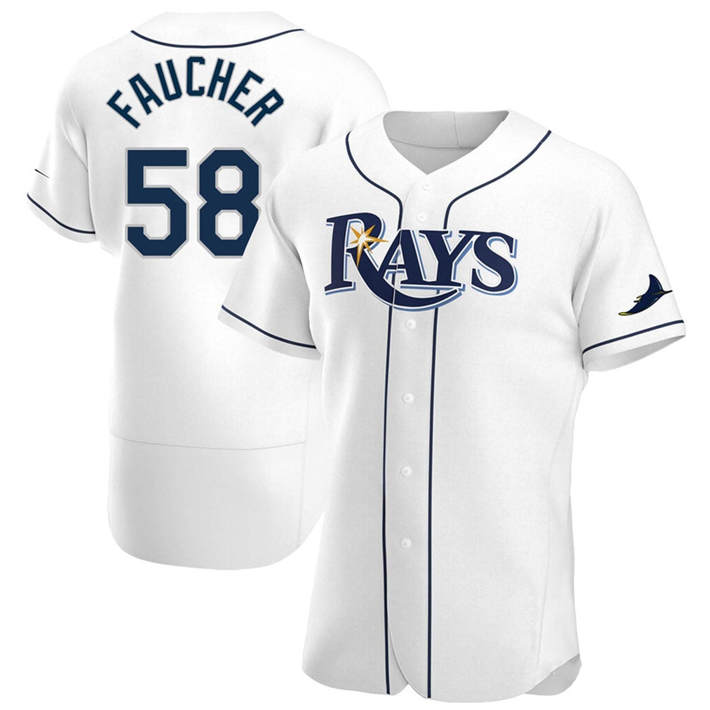 MLB Calvin Faucher Tampa Bay Rays 58 Jersey