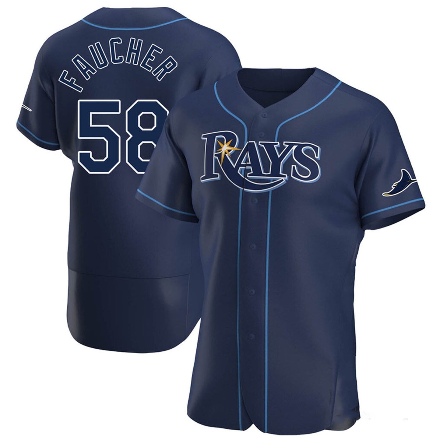 MLB Calvin Faucher Tampa Bay Rays 58 Jersey